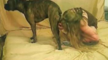 Hot woman amazes with nudity and real scenes of dog fucking porn