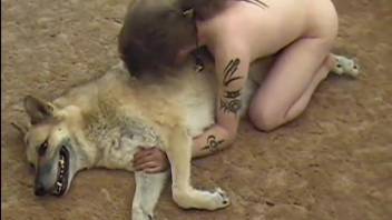 Homemade XXX beastiality video with a guy desperate to thrust his cock into the dog
