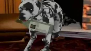 Busty loli gets fucked by a big-dicked dalmatian