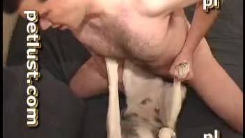 Deviant friend engages in intercourse with his submissive Husky