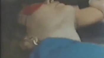 Sexy vixen in a red mask craves that massive horse dick