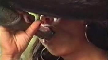 Country lass passionately deepthroats her adorable pony