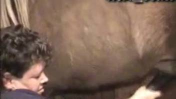 Curly-haired sexy mature woman flaunts her buttocks and takes an intense pounding