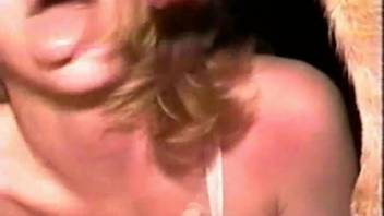 Blonde babe adores canine dick, craving a facial cumshot