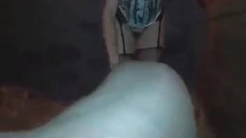 Horny blonde MILF attempts to lure a seductive swine