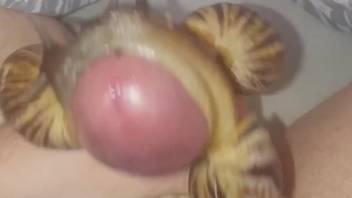 Filthy perv lets snails crawl all over his cock
