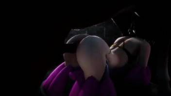 3D adult animation with a young girl 18+ character obsessed with sex involving animals