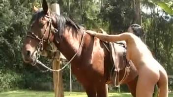 Hispanic hottie eventually screws the stallion she's been craving