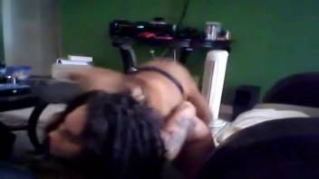 Adorable dark-haired girl 18+ enjoys fun times with her loyal canine