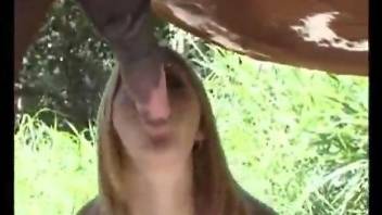 Elegant blonde with nice tits and curvy ass, full horse porn