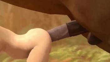 Sexy blond chick being expanded by a well-endowed stallion