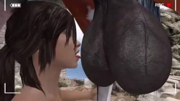 Wild cartoon sequences where the dame handles enormous cock