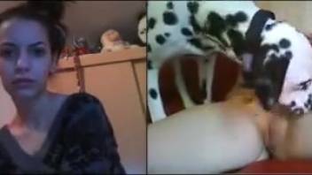 Large hound screws fair-haired novice webcam chick and ejaculates within her