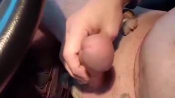 Guy indulges in solo masturbation during homemade bestiality session