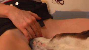 Doggystyle action featuring a huge thick cock that tenderly licks a wet pussy